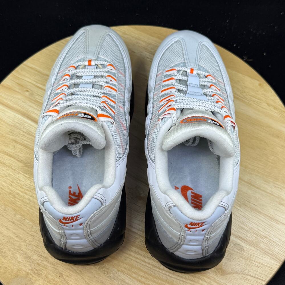 Nike Air Max 95 Size 8.5 Wolf Grey Safety Orange Men's HM0622-002 - Picture 9 of 10